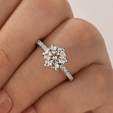 Solisfine Moissanite 2.0Ct Round Cut 6 Prong Promise Rings For Women