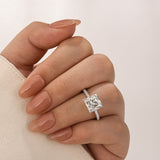 Solisfine Moissanite 3.0 Ct Square Princess Cut White Gold Bridal Ring