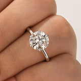 Solisfine Moissanite 3.0 Ct Round Cut 6 Prong Engagement Ring For Women