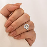 Solisfine Moissanite 4.0 Ct Round Cut 6 Prong Engagement Ring For Women