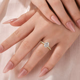 Moissanite 2.0 Ct ~5.5 Ct Oval Cut Pavé Yellow Gold Engagement Ring For Women