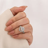 Solisfine Moissanite 2.0 Ct Round Cut White Gold Wedding Ring Set