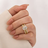 Solisfine Moissanite 2.0 Ct Oval Cut Wedding Ring Set For Women