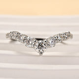 Solisfine Moissanite Round Cut White Gold Anniversary Ring