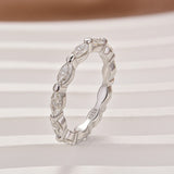 White Gold East West Marquise Moissanite Diamond Eternity Ring