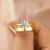 Moissanite 3PC 2.0Ct Round Cut Wedding Ring Set For Women