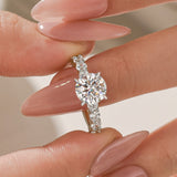 Solisfine Moissanite 2.0Ct Round White Gold Engagement Ring