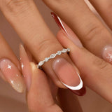 Solisfine Moissanite 0.55 Ct Marquise-Round White Gold Wedding Band