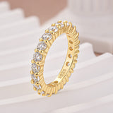 Solisfine Moissanite 2.5 Ct Yellow Gold Round Cut Women's Wedding Band