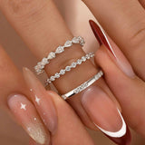 Moissanite 3.3Ct Round Cut & Pear Cut Wedding Band Set For Women In Sterling Silver