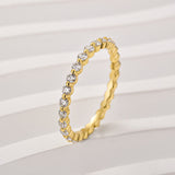 Solisfine Moissanite 1.0Ct ~1.5 Ct Round Cut Yellow Gold  Anniversary Ring