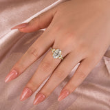 Solisfine Moissanite 4.0 Ct Oval and Angled Marquise Five Stone Engagement Ring