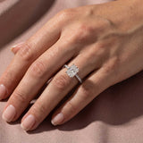 Solisfine Moissanite 2.0 Ct Radiant Cut White Gold Engagement Ring