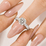 Moissanite 2.0Ct Round Cut Engagement Ring In Sterling Silver