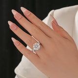 S925 Moissanite 6.0Ct Round Cut Luxe Engagement Ring in Sterling Silver