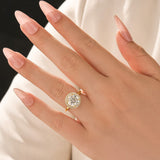 Moissanite Classic 3.0Ct Round Cut Halo Engagement Ring In Sterling Silver