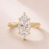Moissanite 3.0Ct Marquise Cut Twist Promise Ring For Women