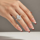 S925 Moissanite 3.0Ct White Marquise Cut Halo Engagement Ring 925 Sterling Silver Promise Ring For Women
