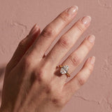 Solisfine S925 Moissanite Solitaire 3.0Ct Oval Cut Yellow Gold Engagement Ring in Sterling Silver