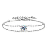 Solisfine Moissanite 1.0 Ct 4 Prongs Round Cut Bracelet