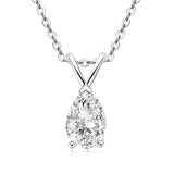 Solisfine Moissanite 1.5 Ct Pear Cut Pendant Necklace