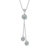 Solisfine Moissanite 2.0 Ct Round Cut White Gold Pendant Necklace