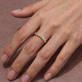 Moissanite 0.7Ct Round Cut Yellow Gold Women's Wedding Band