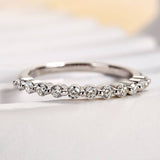 Solisfine Moissanite 0.4 Ct Round Cut Half Eternity Thin Women's Wedding Band