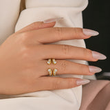 Moissanite Round Cut Jacket Yellow Gold Stack Wedding Band