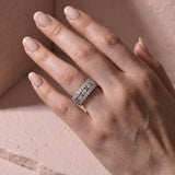 Moissanite 3PC Oval Cut & Marquise Cut Wedding Band Set For Women In Sterling Silver